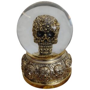 Christian Lacroix Goth Golden Skull Waterglobe